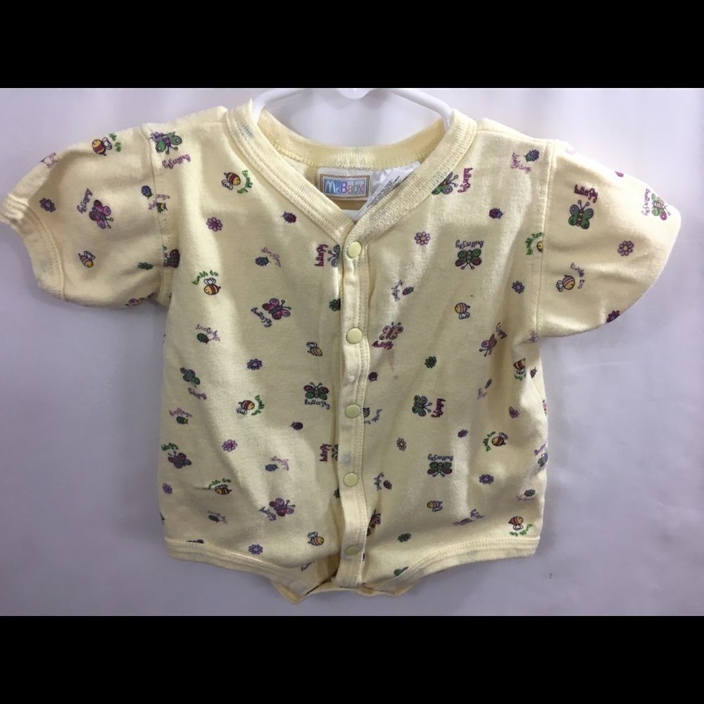 McBaby Onesie Infant Girl 6-9 mo Yellow, pink